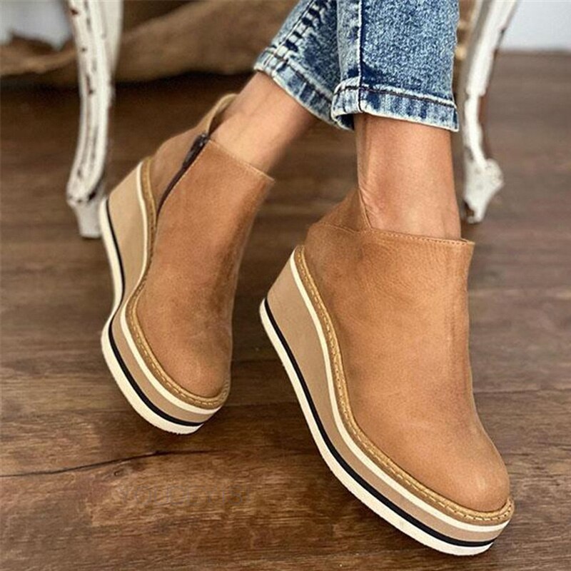 Amy | Trendy Enkel Laarsjes met Plateauzool