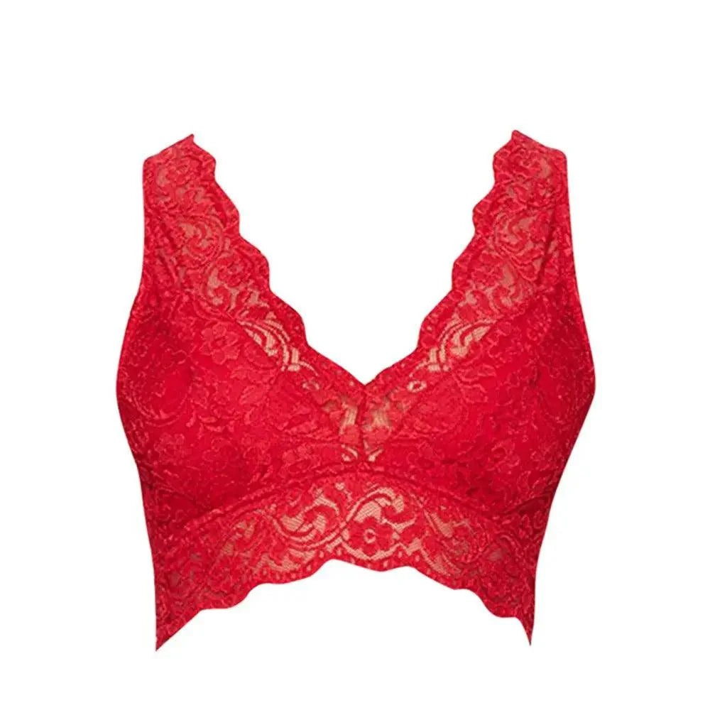 Wynona Kanten Bralette - Voeg stijlvolle elegantie toe aan je garderobe met Wynona, een zachte en ademende kanten bralette. Perfect voor warme dagen, onder verschillende outfits of als statementstuk. Verkrijgbaar in zwart, rood en wit, in maten S-XL. Gemaakt van kant en spandex voor ultiem comfort en een perfecte pasvorm. Upgrade je zomergarderobe met Wynona en geniet van zelfverzekerde stijl en luchtig comfort. Bestel nu!