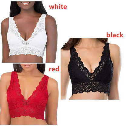 Wynona Kanten Bralette - Voeg stijlvolle elegantie toe aan je garderobe met Wynona, een zachte en ademende kanten bralette. Perfect voor warme dagen, onder verschillende outfits of als statementstuk. Verkrijgbaar in zwart, rood en wit, in maten S-XL. Gemaakt van kant en spandex voor ultiem comfort en een perfecte pasvorm. Upgrade je zomergarderobe met Wynona en geniet van zelfverzekerde stijl en luchtig comfort. Bestel nu!