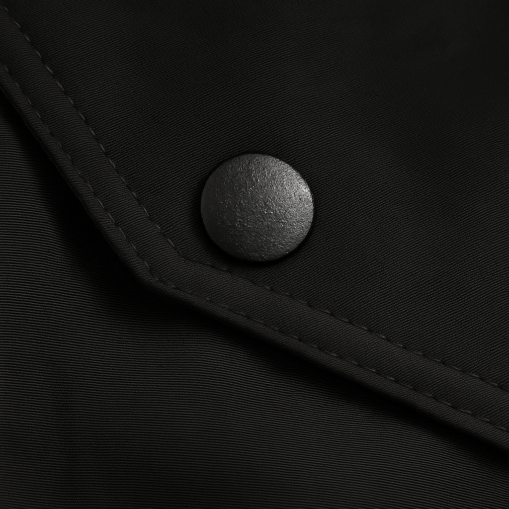 drukknoop op de voorzak van de regenjas dionne