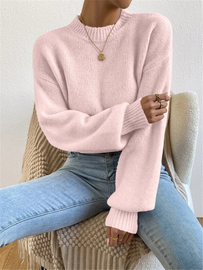 Maud | Minimalistische dames trui met lampionmouwen