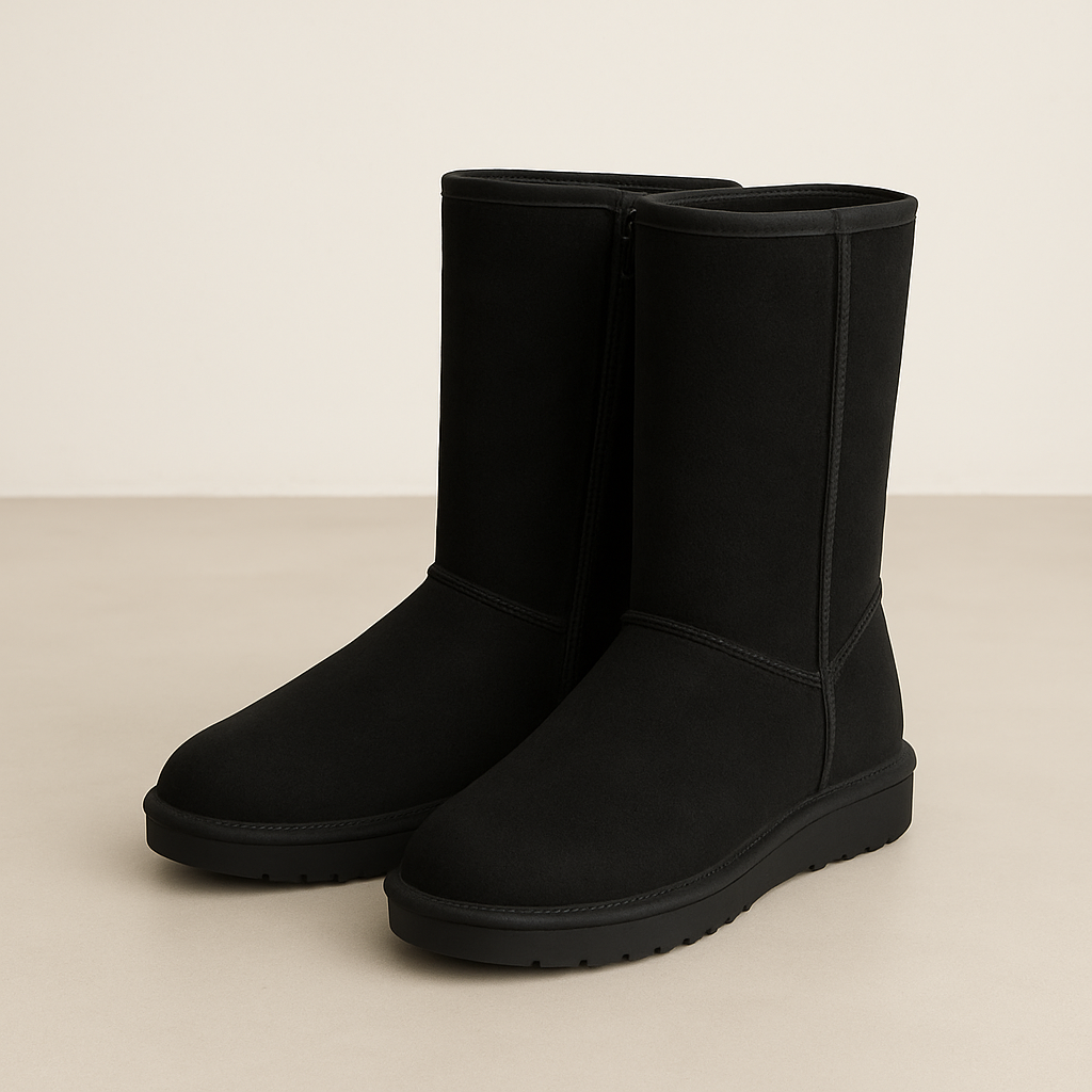 hoge ugg dupe laarzen van sheepskin schapenhuid met nepbont binnenkant voering. ze zijn waterdicht en super comfortabel, perfect voor het najaar, de herfst en winter van 2025