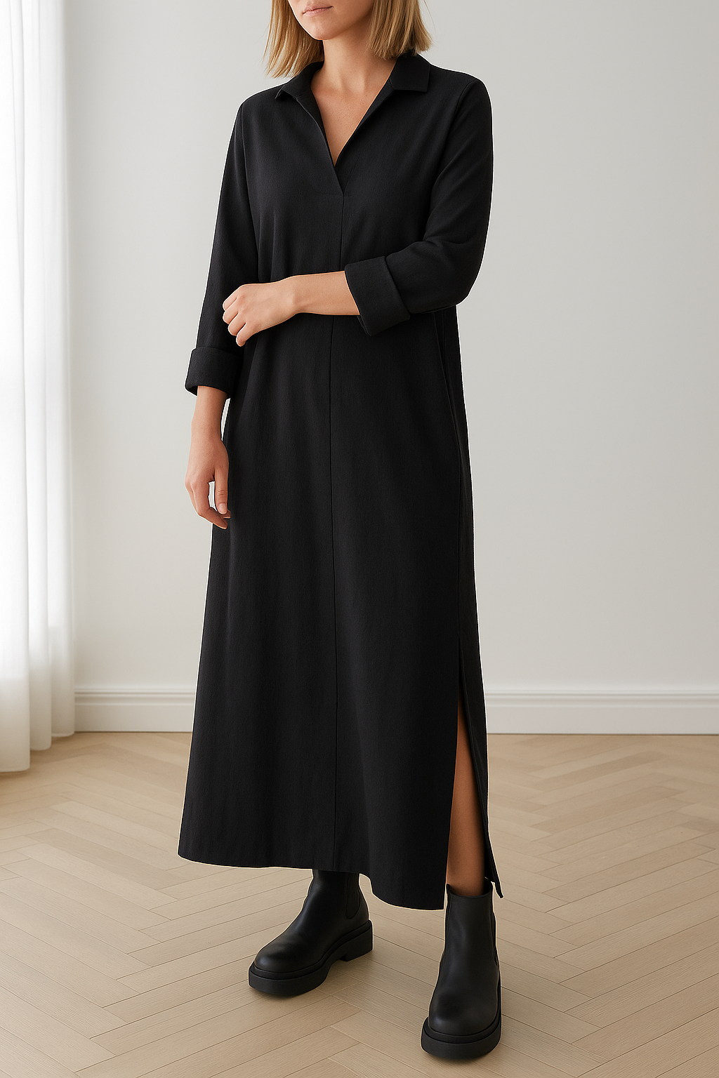 Charisa | Lange jurk met zijsplit