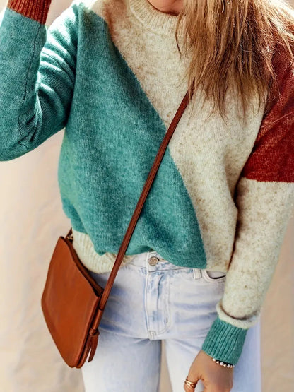 Soleil colorblock sweater – een opvallende en stijlvolle toevoeging aan je garderobe. Met een uniek ontwerp in aardetinten en een zachte, cozy pasvorm biedt deze trui comfort en warmte. Perfect voor casual uitjes, koffieafspraken of weekendavonturen. Combineer eenvoudig met jeans, leggings of rokken voor een trendy look. Verkrijgbaar in veelkleurig, maten XS-2XL. Voeg een vleugje moderne stijl en gezelligheid toe aan je outfit met de Soleil. Bestel nu!