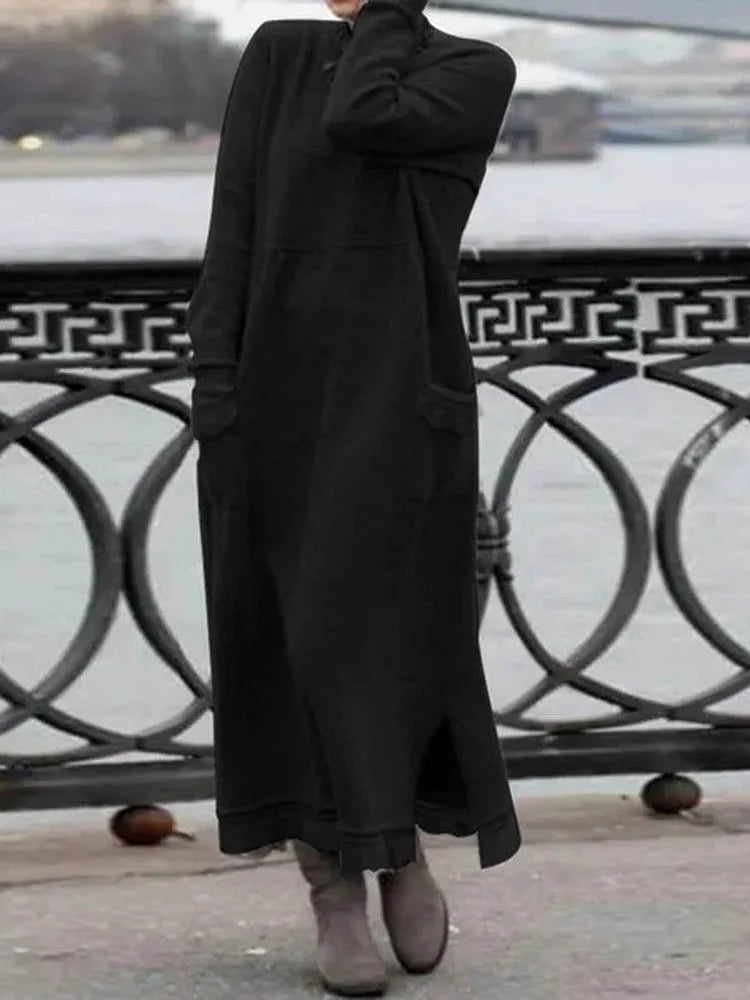 Noelle Winter Essential - Combineer warmte en stijl met Noelle, een elegant en comfortabel kledingstuk met een relaxte pasvorm en functionele zakken. Perfect voor casual uitstapjes en knusse dagen thuis. Verkrijgbaar in veelzijdige kleuren zoals donkergrijs, zwart, rood, legergroen, paars, donkerblauw en oranje, in maten S-4XL. Met een flatterend silhouet biedt Noelle de perfecte mix van comfort en stijl. Bestel nu en blijf warm en elegant tijdens het koude seizoen!