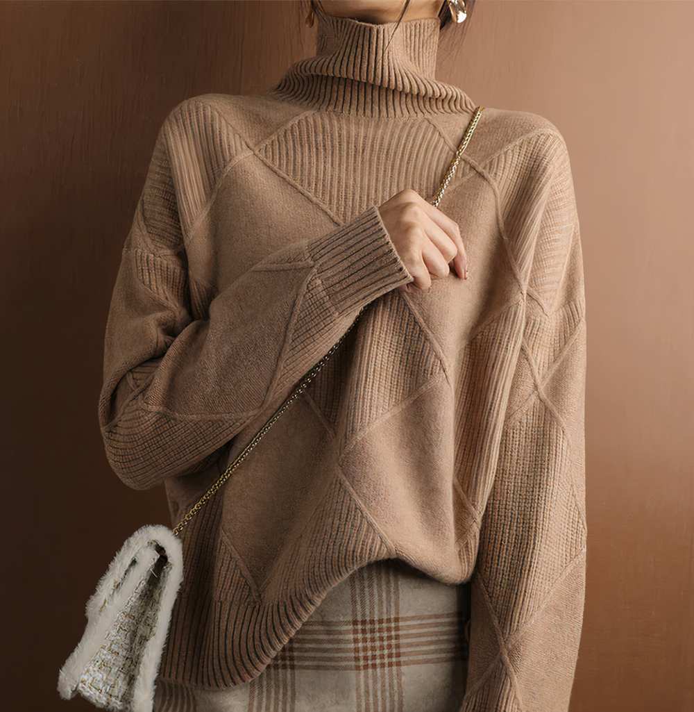 Lulama sweater – stijlvol, warm en comfortabel. Met een elegant ruitpatroon en een snug turtleneck biedt deze trui de perfecte mix van trendy en tijdloze stijl. De rekbare polyester-spandex mix zorgt voor een comfortabele pasvorm. Ideaal voor casual en geklede looks in de koelere maanden. Verkrijgbaar in Beige, Bruin, Groen, Zwart, Grijs en Geel, maten S-2XL. Upgrade je wintergarderobe met de Lulama sweater. Bestel nu en ervaar stijl en warmte in één!