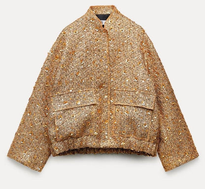 Zaryana | Gouden Sequin Jacket