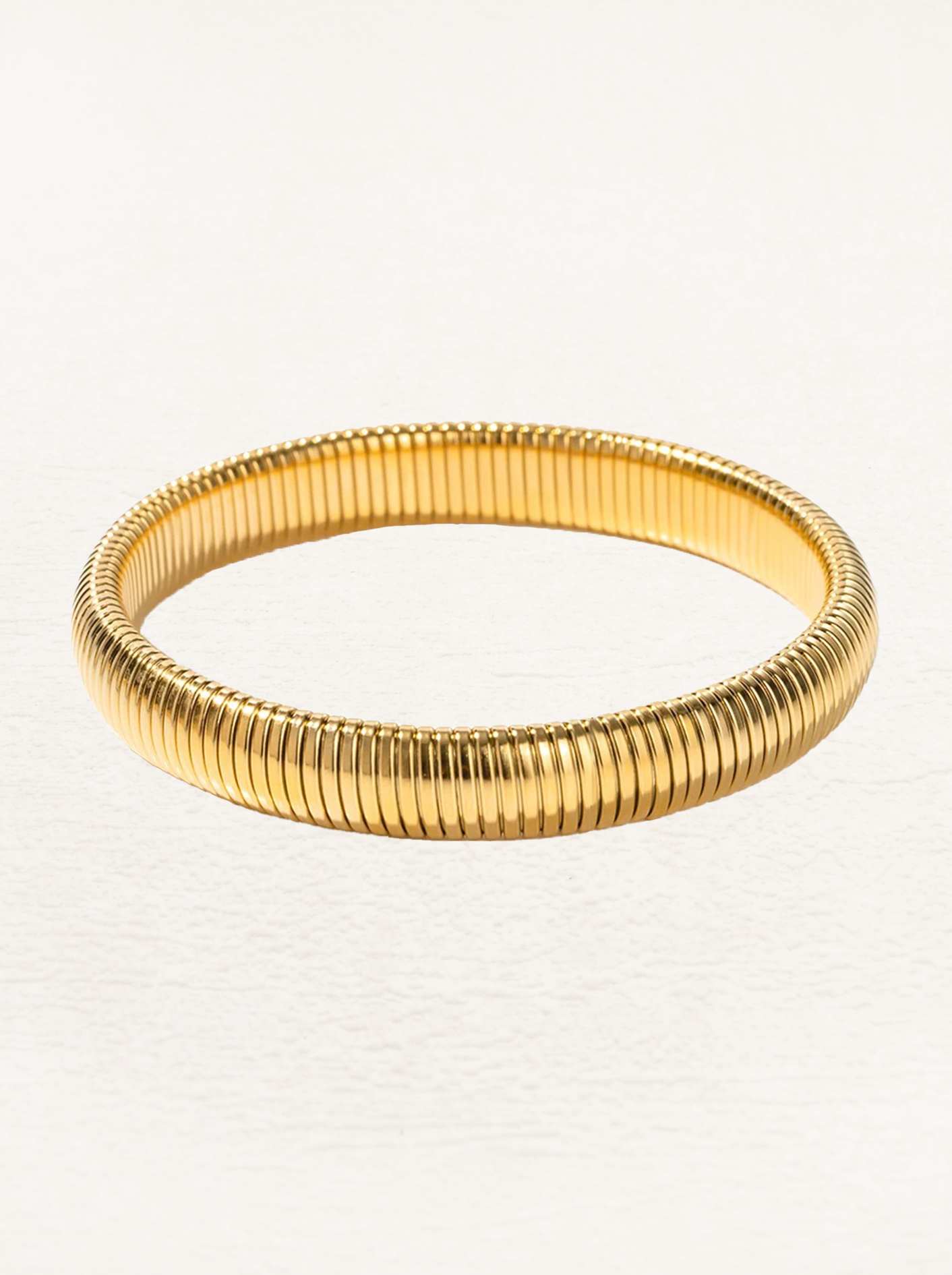 Ninetta | Brede Snake Armband Stretch Goud