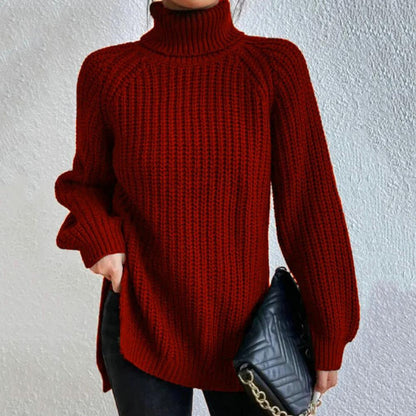 Leilana turtleneck trui: stijlvolle trui met zijsplit en moderne pasvorm. Gemaakt van een mix van polyester en spandex voor flexibiliteit en comfort. Perfect voor elke gelegenheid, dankzij het trendy design en de veelzijdige kleuren: Zwart, Wit, Rood, Paars en Groen. Beschikbaar in maten S t/m 3XL. Combineer elegantie en comfort met de Leilana, een must-have voor een chique en moderne look. Bestel nu en upgrade je garderobe!