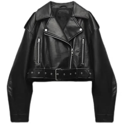 Mindy | Stijlvolle cropped bikerjack