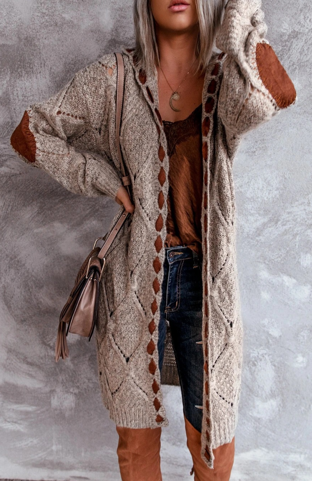 Nicole | Comfy lang vest met capuchon