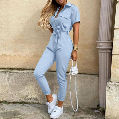 Kendra - Jumpsuit met Knoopsluiting voor Dames