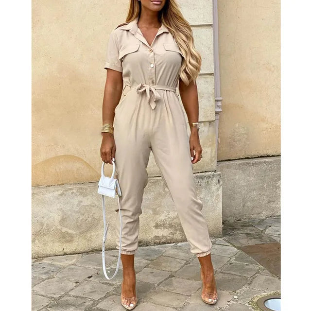 Kendra - Jumpsuit met Knoopsluiting voor Dames