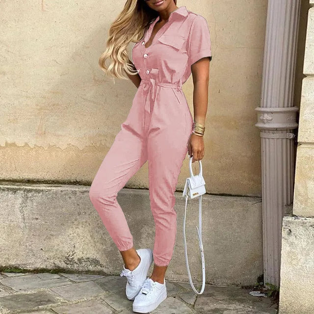 Kendra - Jumpsuit met Knoopsluiting voor Dames