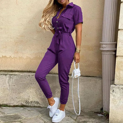 Kendra - Jumpsuit met Knoopsluiting voor Dames
