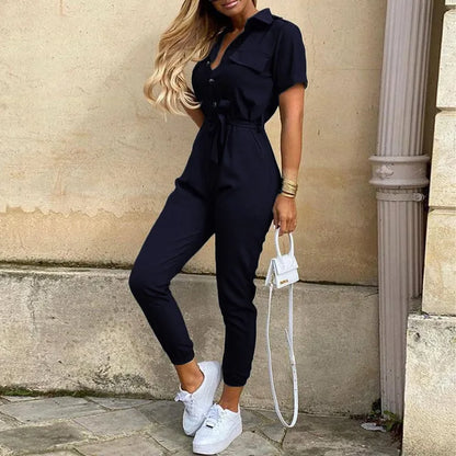 Kendra - Jumpsuit met Knoopsluiting voor Dames