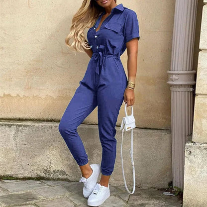 Kendra - Jumpsuit met Knoopsluiting voor Dames