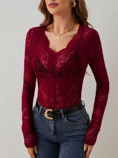 Liora | Elegante Herfst Kant Blouse voor Vrouwen