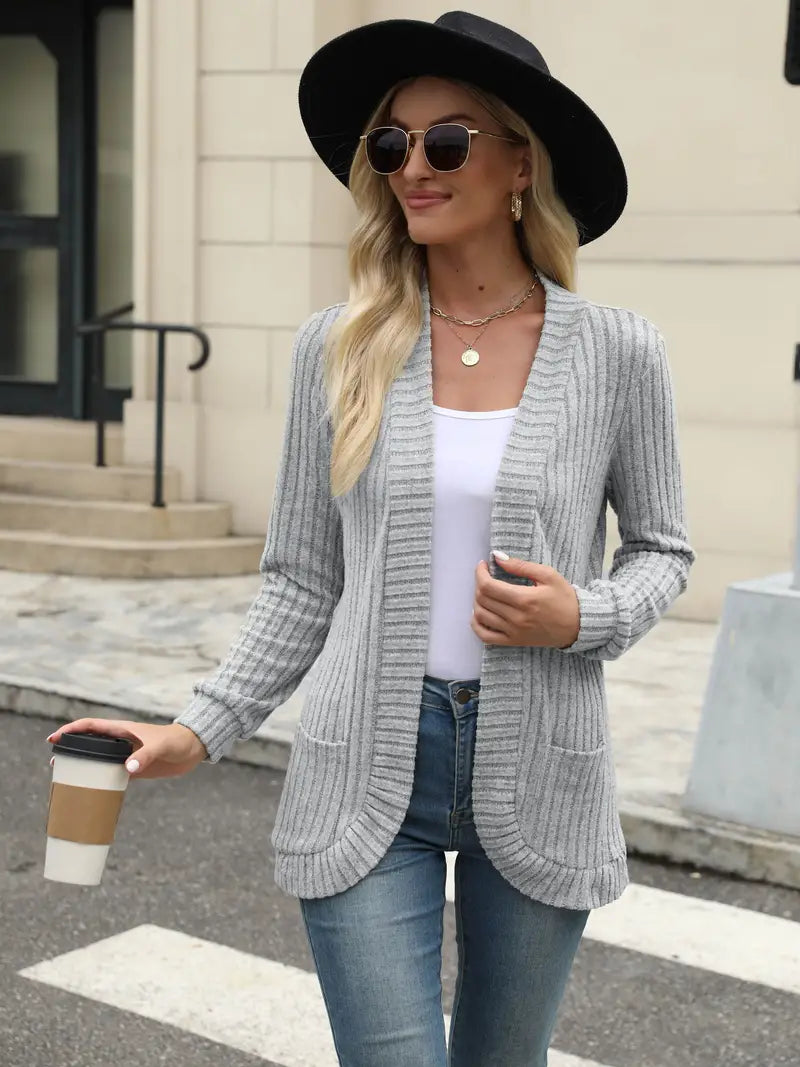 Felicia - Casual Open Vest met Zakken voor Vrouwen