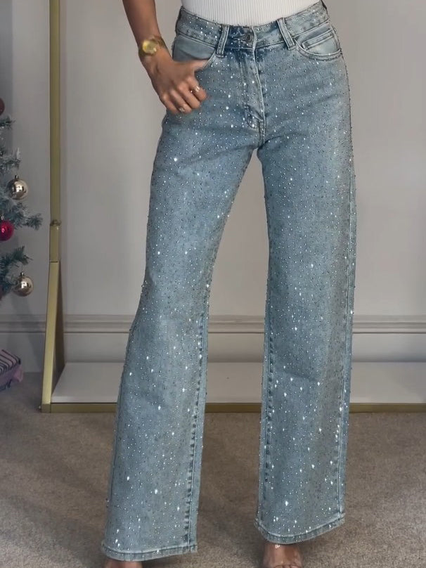 Ariel | Trendy glitterende dames jeans