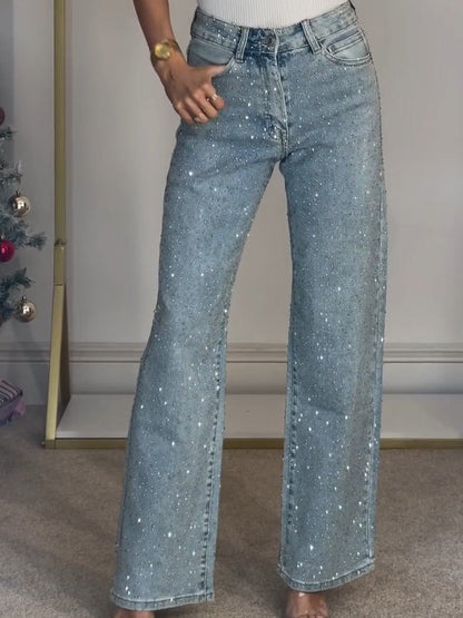 Ariel | Trendy glitterende dames jeans