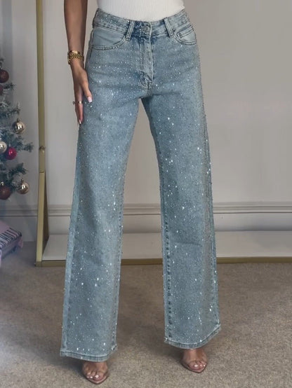 Ariel | Trendy glitterende dames jeans