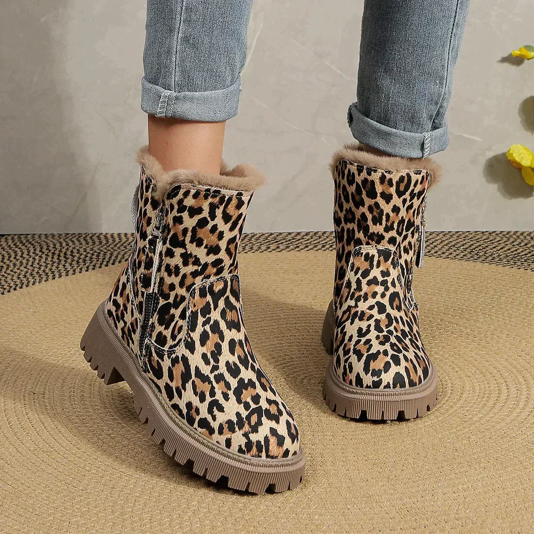 Jody | Boots met Luipaardprint en Zachte Voering