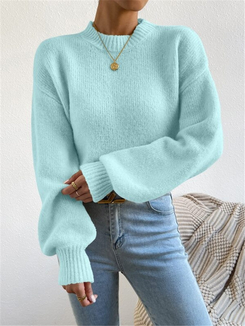 Maud | Minimalistische dames trui met lampionmouwen