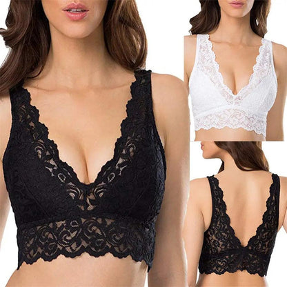 Wynona Kanten Bralette - Voeg stijlvolle elegantie toe aan je garderobe met Wynona, een zachte en ademende kanten bralette. Perfect voor warme dagen, onder verschillende outfits of als statementstuk. Verkrijgbaar in zwart, rood en wit, in maten S-XL. Gemaakt van kant en spandex voor ultiem comfort en een perfecte pasvorm. Upgrade je zomergarderobe met Wynona en geniet van zelfverzekerde stijl en luchtig comfort. Bestel nu!